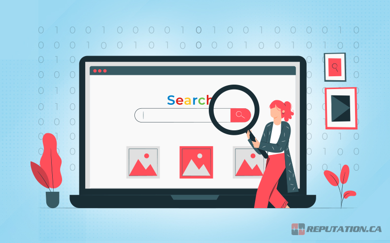 Person Making a Google Search